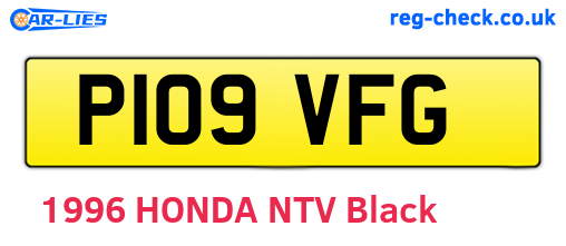 P109VFG are the vehicle registration plates.