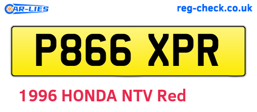 P866XPR are the vehicle registration plates.