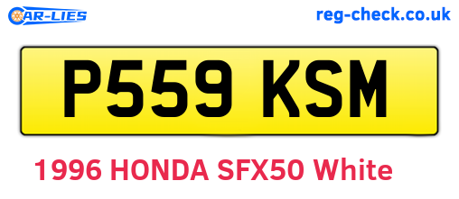 P559KSM are the vehicle registration plates.