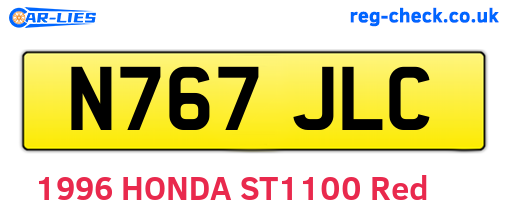 N767JLC are the vehicle registration plates.