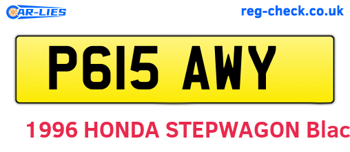 P615AWY are the vehicle registration plates.