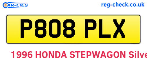 P808PLX are the vehicle registration plates.