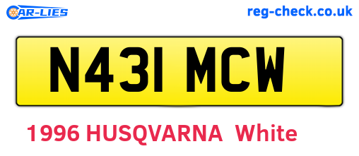N431MCW are the vehicle registration plates.