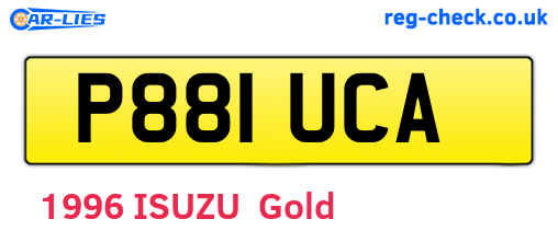 P881UCA are the vehicle registration plates.