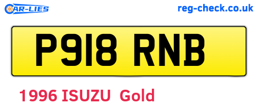 P918RNB are the vehicle registration plates.