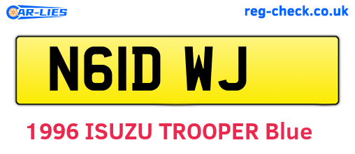 N61DWJ are the vehicle registration plates.