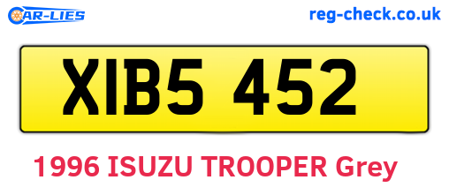XIB5452 are the vehicle registration plates.