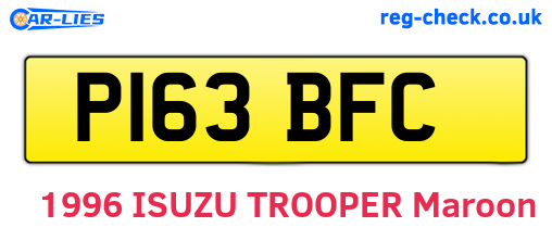 P163BFC are the vehicle registration plates.