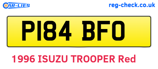 P184BFO are the vehicle registration plates.