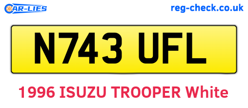 N743UFL are the vehicle registration plates.