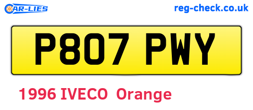 P807PWY are the vehicle registration plates.