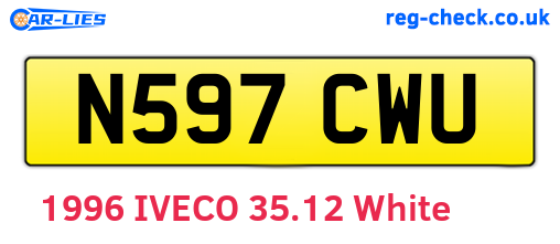 N597CWU are the vehicle registration plates.