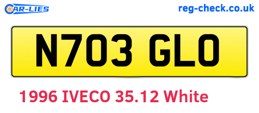 N703GLO are the vehicle registration plates.