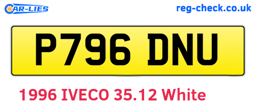 P796DNU are the vehicle registration plates.