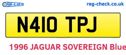 N410TPJ are the vehicle registration plates.
