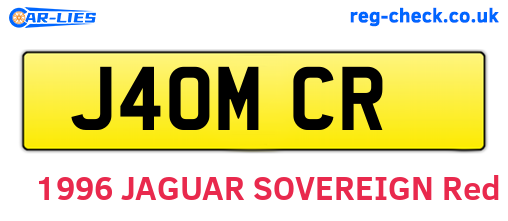 J40MCR are the vehicle registration plates.