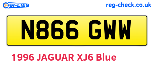 N866GWW are the vehicle registration plates.