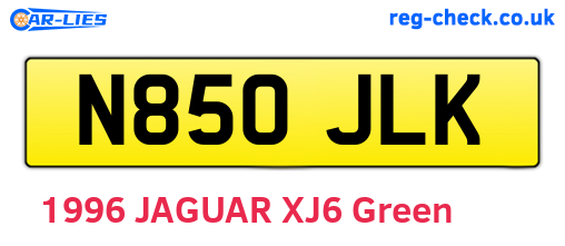 N850JLK are the vehicle registration plates.