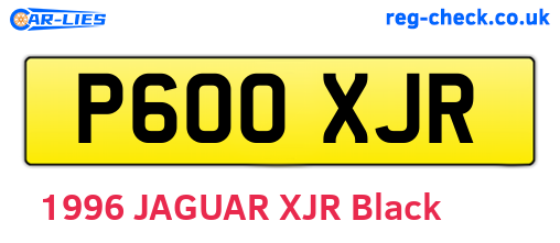 P600XJR are the vehicle registration plates.