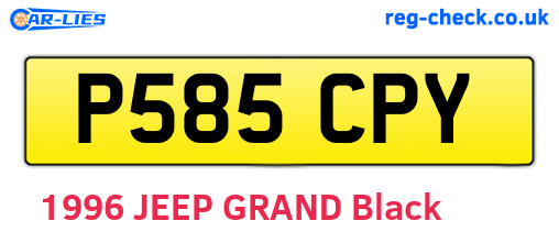 P585CPY are the vehicle registration plates.