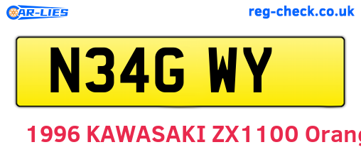 N34GWY are the vehicle registration plates.