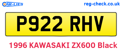 P922RHV are the vehicle registration plates.