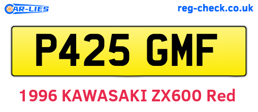 P425GMF are the vehicle registration plates.