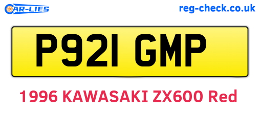 P921GMP are the vehicle registration plates.
