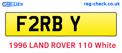 F2RBY are the vehicle registration plates.
