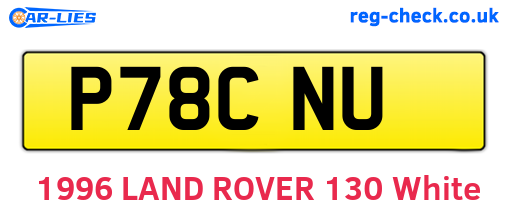 P78CNU are the vehicle registration plates.