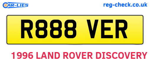 R888VER are the vehicle registration plates.