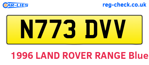 N773DVV are the vehicle registration plates.