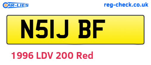 N51JBF are the vehicle registration plates.