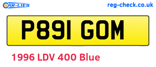 P891GOM are the vehicle registration plates.