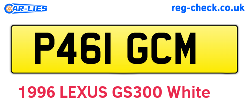P461GCM are the vehicle registration plates.