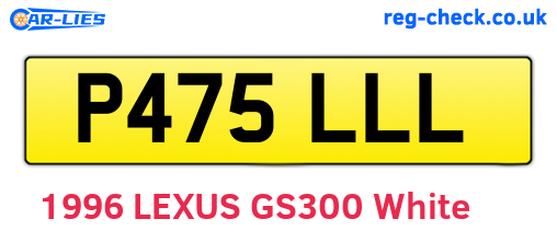 P475LLL are the vehicle registration plates.