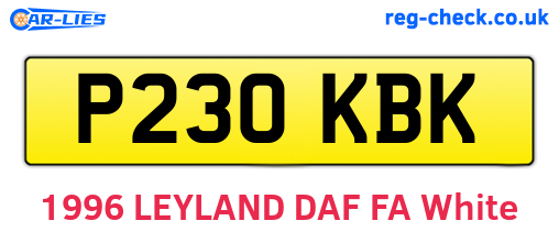 P230KBK are the vehicle registration plates.