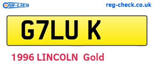 G7LUK are the vehicle registration plates.