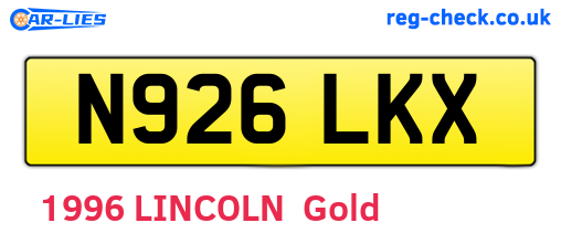 N926LKX are the vehicle registration plates.