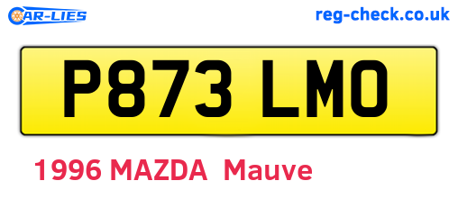 P873LMO are the vehicle registration plates.