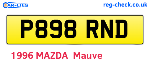 P898RND are the vehicle registration plates.