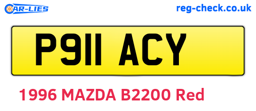 P911ACY are the vehicle registration plates.