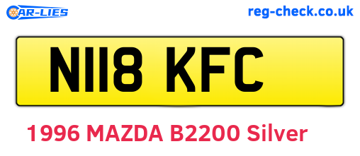 N118KFC are the vehicle registration plates.