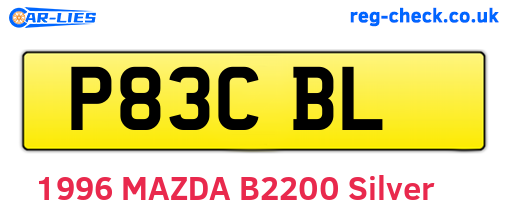 P83CBL are the vehicle registration plates.
