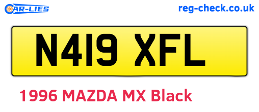 N419XFL are the vehicle registration plates.