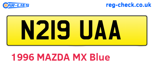 N219UAA are the vehicle registration plates.