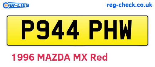 P944PHW are the vehicle registration plates.