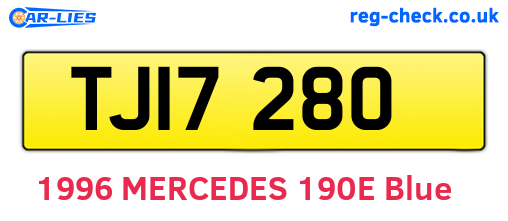 TJI7280 are the vehicle registration plates.