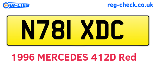 N781XDC are the vehicle registration plates.
