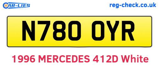 N780OYR are the vehicle registration plates.